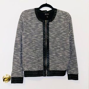 New Ella Moss: Extra Small Knitted Leather Lined Jacket